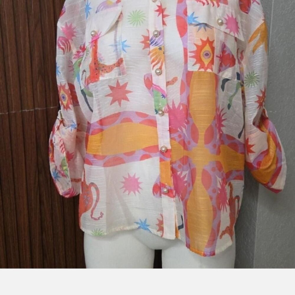 A Peach Women's multi Blouse Small Sz.